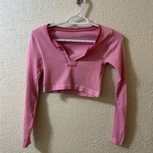 Urban Outfitters Pink Ribbed Crop Top